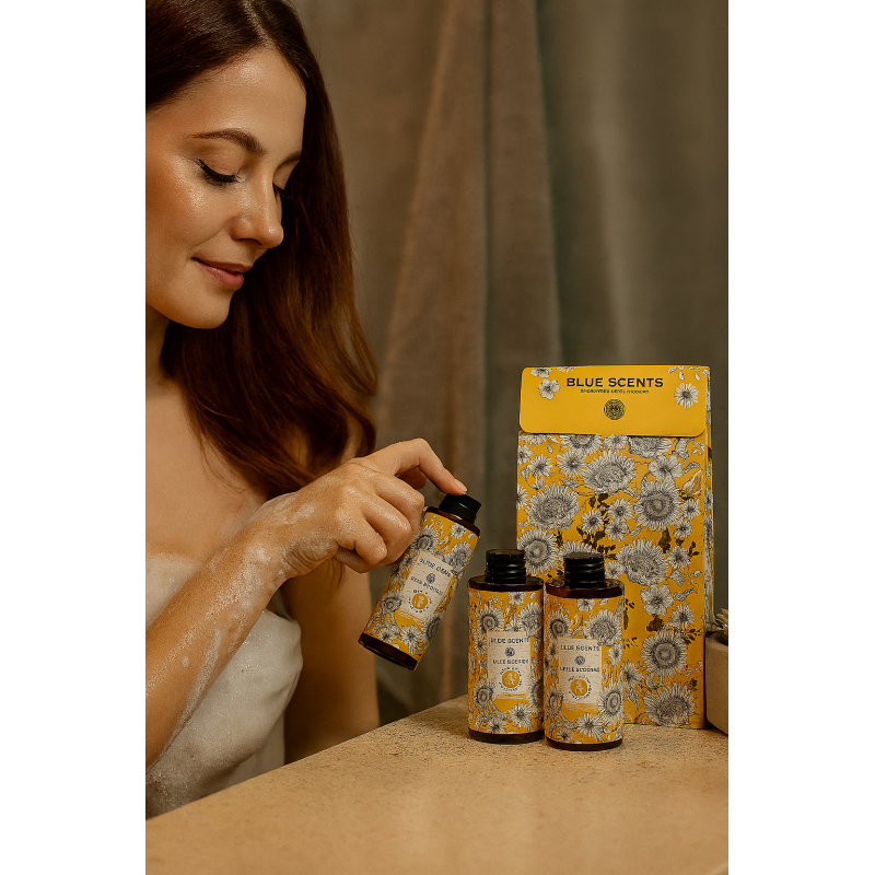 Blue Scents Gift Box Golden Honey & Argan Oil Shower Gel Αφρόλουτρο Σώματος 300ml - Body Balsam Ενυδατικό Γαλάκτωμα Σώματος 300ml