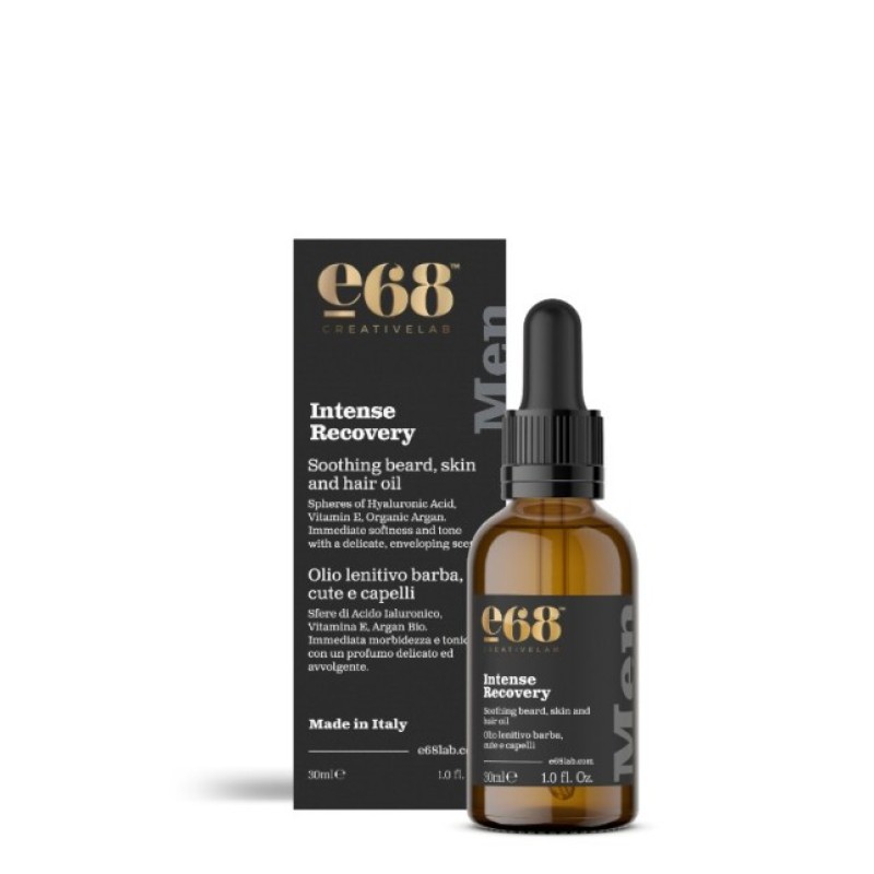 E68 Men Intense Recovery Soothing Beard Skin & Hair Oil 30ml 