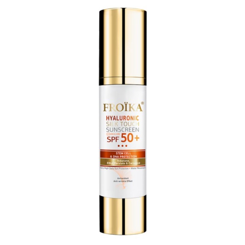 Froika Hyaluronic Silk Touch Suncare Tinted Cream Light SPF50+ Αδιάβροχη Αντηλιακή Κρέμα Προσώπου με Χρώμα, 50ml