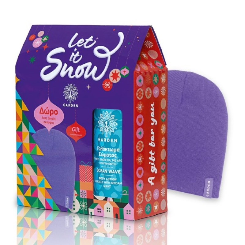 Garden Let it Snow Set Ocean Wave Body Lotion, 500ml & Μωβ Σκούφος 