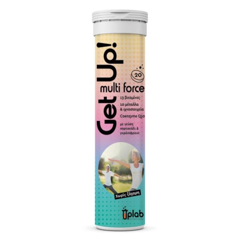 UpLab Get Up Multi Force Συμπλήρωμα Διατροφής για το Ανοσοποιητικό Σύστημα με Γεύση Πορτοκάλι & Γκρέιπφρουτ, 20δισκία 