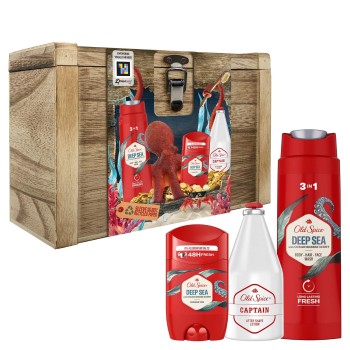 OLD SPICE Capten & Deep Sea Ανδρικό Σετ Ξύλινο Κουτί