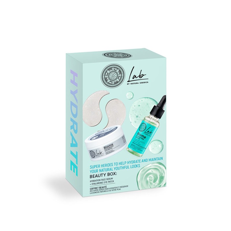 Natura Siberica Lab Biome Promo Beauty Box Hydrate με Hydration Face Serum Ενυδατικός Ορός Προσώπου, 30ml, & Hyaluronic Eye Patches Επιθέματα Ματιών, 60τεμ, 1σετ