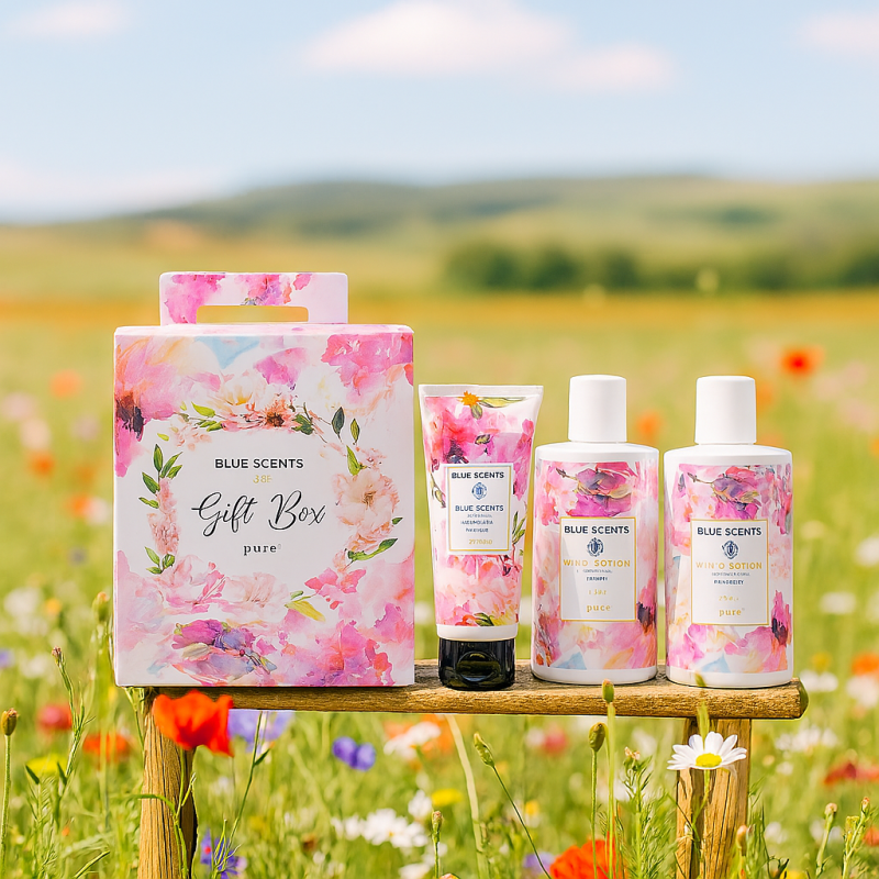 Blue Scents Gift Box Pure Shower Gel Αφρόλουτρο Σώματος 300ml - Body Lotion Ενυδατικό Γαλάκτωμα Σώματος 300ml - Hand Cream Κρέμα Χεριών 75ml
