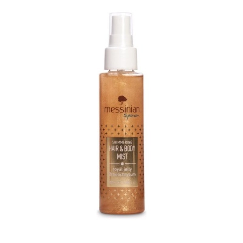 Messinian Spa Hair & Body Mist Shimmering Royal Jelly-Helichrysum Βασιλικός Πολτός-Ελίχρυσος 100ml με Χρυσόσκονη 