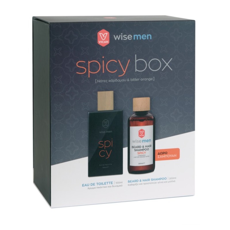 Vican Wise Men Spicy Box Ανδρικό Σετ με Eau de Toilette 100ml & Beard & Hair Shampoo 200ml 2τμχ 