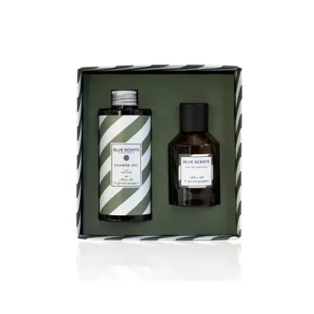Blue Scents Blue Scents Gift Set Olive Oil & Green Pepper Shower Gel, Αφρόλουτρο – 300ml & Eau De Toilette, Άρωμα με Νότες Ελιάς & Πιπεριού – 100ml