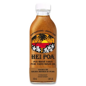 HEI POA Monoi Oil Tahiti Nacres Or Ιριδίζον Λάδι Monoi αρωματισμένο με άνθη Tiare, περιέχει Πέρλες από Χρυσά Μαργαριτάρια, 100 ml