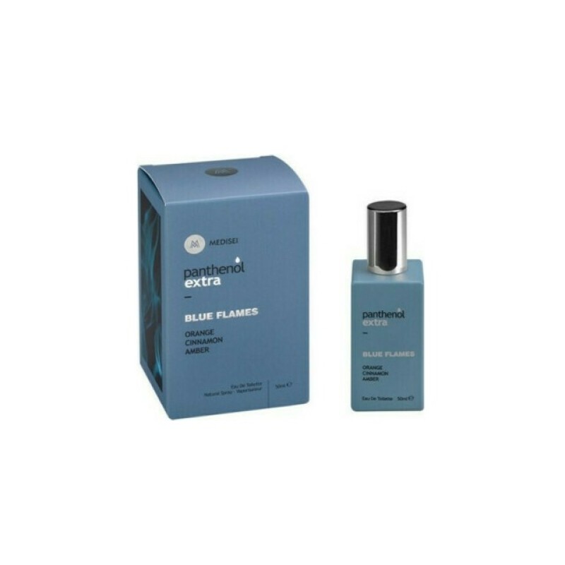 Panthenol Extra Men Blue Flames Eau de Toilette Αντρικό Άρωμα Πορτοκάλι, Κανέλα, Κεχριμπάρι, 50ml